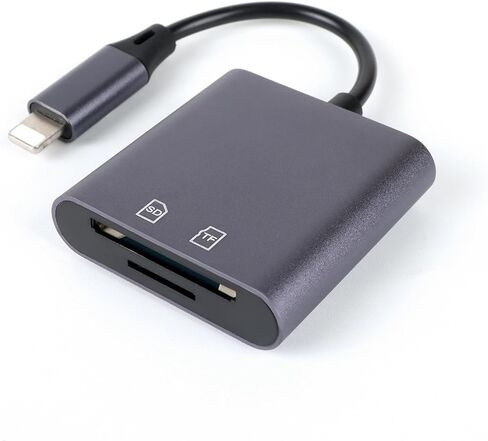 Aluminum SD Card Reader for iPhone/Ipad, Aieloar 2-in-1 Memory Card Reader,Plug and Play in Kuwait