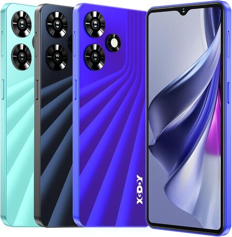 هاتف Xgody 13 Pro غير مقفل بنظام Android، هاتف خلوي بشاشة HD 6.56 بوصة، هاتف ذكي بكاميرا 15 ميجابكسل + 5 ميجابكسل، هاتف محمول 4G LTE بفتحات SIM مزدوجة، 2 جيجابايت + 16 جيجابايت، بطارية 3670 مللي أمبير في الساعة، هاتف ذكي يفتح بالوجه (أزرق غامق) in Saudi Arabia