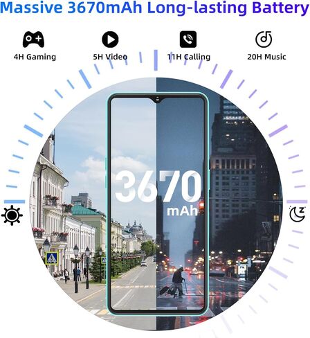 Xgody 13 Pro Unlocked Android Phone, 6.56 Inches HD Screen Cell Phone, 15MP+5MP Camera Smartphone, 4G LTE Dual SIM Slots Mobile Phone, 2GB+16GB, 3670mAh Battery, Face Unlock Smart Phone (Deep Blue) in Kuwait