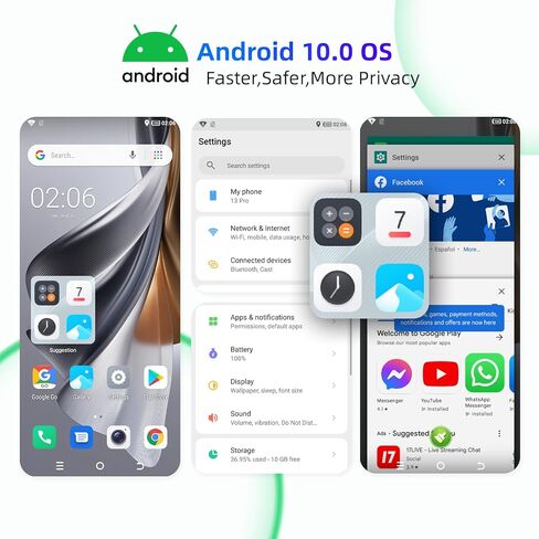 Xgody 13 Pro Unlocked Android Phone, 6.56 Inches HD Screen Cell Phone, 15MP+5MP Camera Smartphone, 4G LTE Dual SIM Slots Mobile Phone, 2GB+16GB, 3670mAh Battery, Face Unlock Smart Phone (Deep Blue) in Kuwait