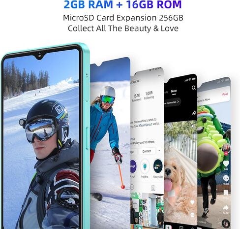 Xgody 13 Pro Unlocked Android Phone, 6.56 Inches HD Screen Cell Phone, 15MP+5MP Camera Smartphone, 4G LTE Dual SIM Slots Mobile Phone, 2GB+16GB, 3670mAh Battery, Face Unlock Smart Phone (Deep Blue) in Kuwait