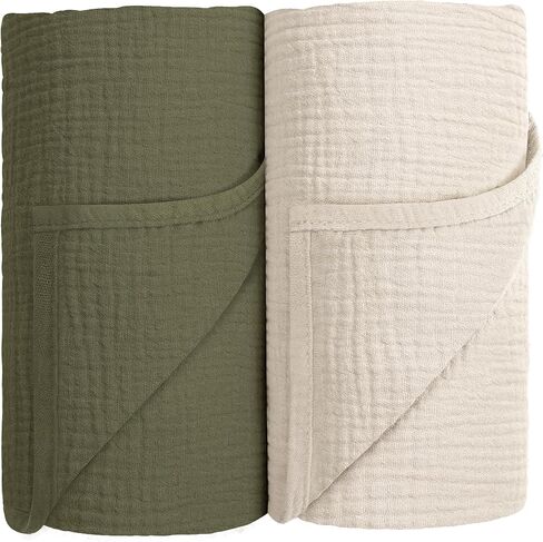 Muslin Swaddle Blanket Baby,100% Cotton Baby Receiving Blanket Soft Thin Baby Swaddle Blanket for Unisex Newborn 40x40in 2Pack (Navy Blue) in Saudi Arabia