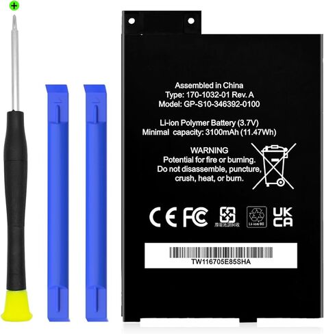 بطارية لـ GP/S10/346392/0100، (2024 مطورة) بطارية ليثيوم بوليمر فائقة السعة 3100 مللي أمبير في الساعة بديلة لـ K3 S11/GTSF/01A K3 170/1032/00 170/1032/01 مع مجموعة أدوات الإصلاح in Kuwait