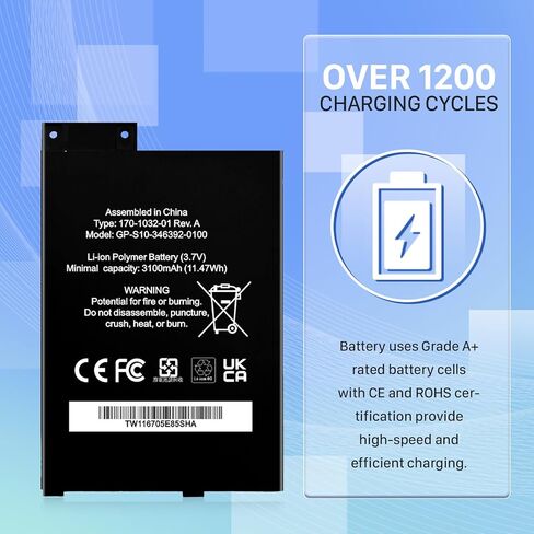 بطارية لـ GP/S10/346392/0100، (2024 مطورة) بطارية ليثيوم بوليمر فائقة السعة 3100 مللي أمبير في الساعة بديلة لـ K3 S11/GTSF/01A K3 170/1032/00 170/1032/01 مع مجموعة أدوات الإصلاح in Kuwait