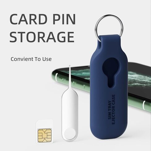 10 Pack SIM Card Tray Eject Pin Removal Tools Needles Opener-SIM Tray Ejector Case Protector with Detachable Keychain Charm,Suitable for All iPhone,Samsung and Other Smart Phones,Navy Blue in Saudi Arabia