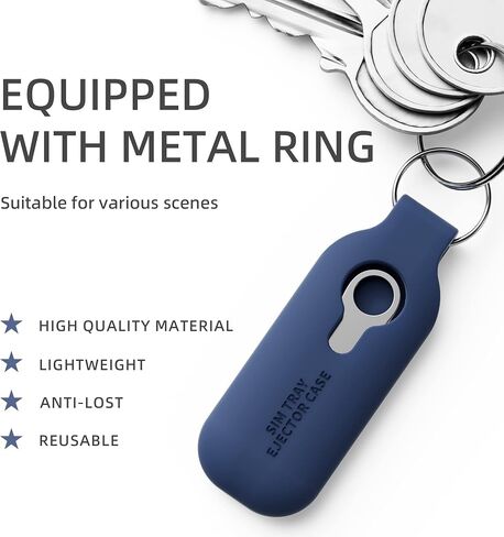 10 Pack SIM Card Tray Eject Pin Removal Tools Needles Opener-SIM Tray Ejector Case Protector with Detachable Keychain Charm,Suitable for All iPhone,Samsung and Other Smart Phones,Navy Blue in Saudi Arabia