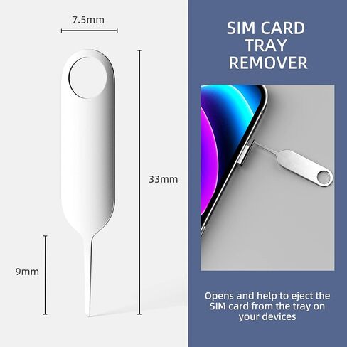 10 Pack SIM Card Tray Eject Pin Removal Tools Needles Opener-SIM Tray Ejector Case Protector with Detachable Keychain Charm,Suitable for All iPhone,Samsung and Other Smart Phones,Navy Blue in Saudi Arabia