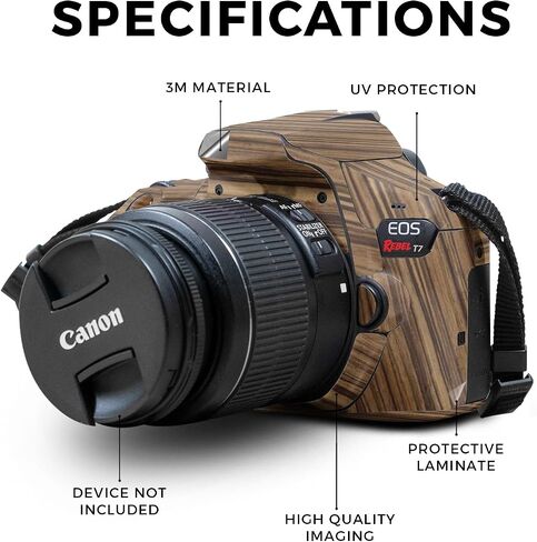 Carbon Fiber Skin Compatible with Canon EOS Rebel T7 Camera - Mono Camo - Premium 3M Vinyl Protective Wrap Decal Cover - Easy to Apply | Crafted in The USA by MightySkins in Saudi Arabia