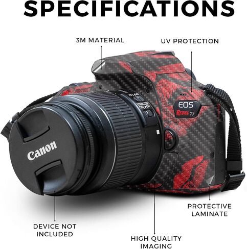 Carbon Fiber Skin Compatible with Canon EOS Rebel T7 Camera - Mono Camo - Premium 3M Vinyl Protective Wrap Decal Cover - Easy to Apply | Crafted in The USA by MightySkins in Saudi Arabia
