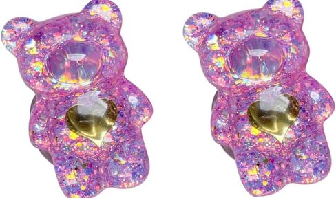 2Pcs Dark Purple Mobile Phone Finger Stand Cute Bear Doll Phone Holder Griptok Support Comfortable Grip Anti-Slip Creative Flexible,Cell Phones and Accessories in Saudi Arabia