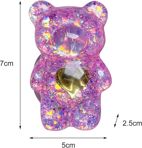 2Pcs Dark Purple Mobile Phone Finger Stand Cute Bear Doll Phone Holder Griptok Support Comfortable Grip Anti-Slip Creative Flexible,Cell Phones and Accessories in Saudi Arabia