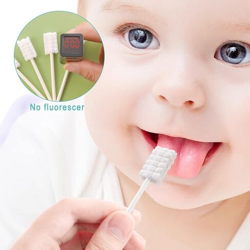 Baby Toothbrush, Baby Tongue Cleaner, Newborn Toothbrush,Baby Tongue Cleaner, Disposable Tongue and Gum Cleaner, Infant Oral Care and Cleaning for 0-36 Month Baby, 40 Count. in Kuwait
