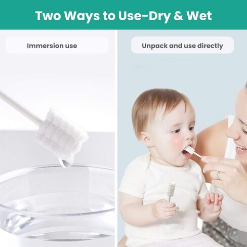 Baby Toothbrush, Baby Tongue Cleaner, Newborn Toothbrush,Baby Tongue Cleaner, Disposable Tongue and Gum Cleaner, Infant Oral Care and Cleaning for 0-36 Month Baby, 40 Count. in Kuwait
