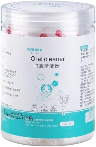 Baby Toothbrush, Baby Tongue Cleaner, Newborn Toothbrush,Baby Tongue Cleaner, Disposable Tongue and Gum Cleaner, Infant Oral Care and Cleaning for 0-36 Month Baby, 40 Count. in Kuwait