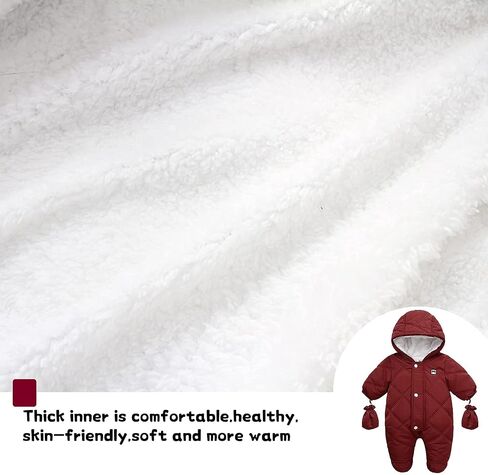 Baby Winter Warm Puffer Solid Zipper Romper hooded Snowsuit with Mittens and Shoes in Saudi Arabia