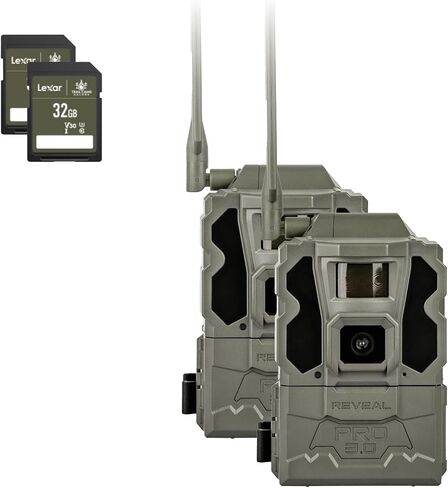 TACTACAM Reveal Pro 3.0 Cellular Trail Camera - Multi-Cellular Network, GPS, 2" LCD, No-Glow IR, Wi-Fi Enabled, HD Photos & 1080p Videos, Long Battery Life, Fast Trigger (2PK) + Two 32GB SD Cards in Saudi Arabia