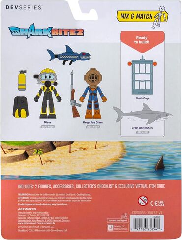 DevSeries Sharkbite 2: Shark Cage Game Pack - Two 2.75-Inch Action Figures with Accessories and Exclusive Virtual Item Code in Saudi Arabia