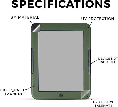Tablet Skin Compatible with Barnes & Noble Nook GlowLight 4 (2021) - Solid Olive - Premium 3M Vinyl Protective Wrap Decal Cover - Easy to Apply | Crafted in The USA by MightySkins in Saudi Arabia
