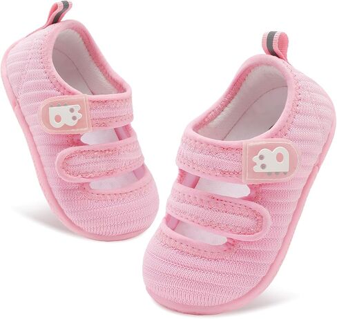 Besroad Baby Shoes Boys Girls First Walking Shoes Infant Crib Shoes Toddler Breathable Lightweight Sneakers with Dual Hook and Loops in Saudi Arabia
