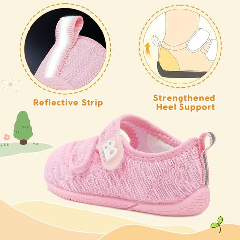 Besroad Baby Shoes Boys Girls First Walking Shoes Infant Crib Shoes Toddler Breathable Lightweight Sneakers with Dual Hook and Loops in Saudi Arabia