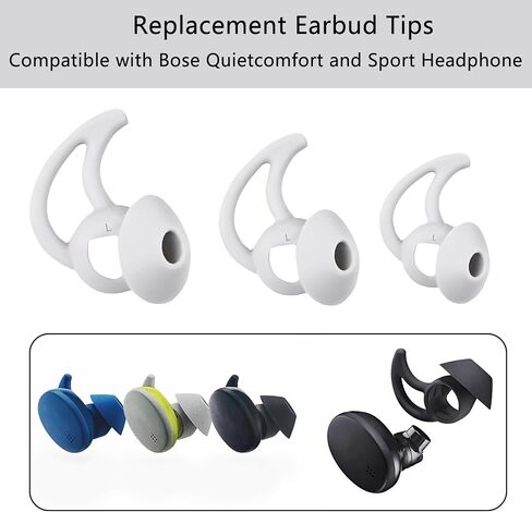 نصائح بديلة لسماعات الأذن من السيليكون، أطراف أذن متوافقة مع Bose Quietcomfort وسماعات رأس رياضية، أطراف مطاطية لسماعات الأذن، 3 أزواج S M L أسود in Kuwait