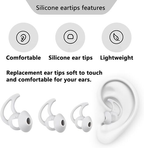 نصائح بديلة لسماعات الأذن من السيليكون، أطراف أذن متوافقة مع Bose Quietcomfort وسماعات رأس رياضية، أطراف مطاطية لسماعات الأذن، 3 أزواج S M L أسود in Kuwait