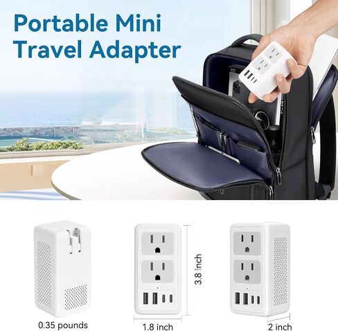 220V to 110V Voltage Converter for US to Europe Worldwide Universal Travel Plug Adapter for Hair Dryer with 2 USB Ports 2 USB C International Power Adapter for EU/UK/AUS Type A C G I in Saudi Arabia