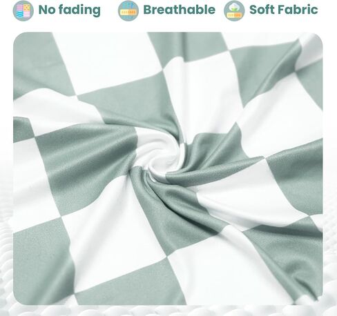 Nursing Pillow Cover, Ultra Soft Case for Baby Boy and Girls, Stretchy Removable Slipcover for Breastfeeding Pillows, Green Checkerboard Grid in Saudi Arabia