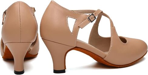 Women's Cross Strap Character Shoes Non-Slip Latin Salsa Ballroom Dance Pumps Performence Dancing Shoes in Saudi Arabia