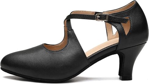 Women's Cross Strap Character Shoes Non-Slip Latin Salsa Ballroom Dance Pumps Performence Dancing Shoes in Saudi Arabia