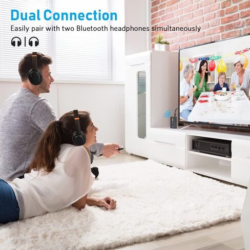 1Mii Airplane Bluetooth 5.3 محول إرسال لسماعات الرأس أو Airpods، جهاز استقبال إرسال بلوتوث للطيران، التلفزيون، صالة الألعاب الرياضية، مشغل MP3، يدعم سماعتين، مع AptX Adaptive/Low Latency/HD in Kuwait