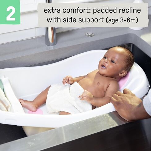 Ingenuity Comfy Clean Deluxe Newborn to Toddler Baby Bathtub, 0-24 Months, Gray in Saudi Arabia