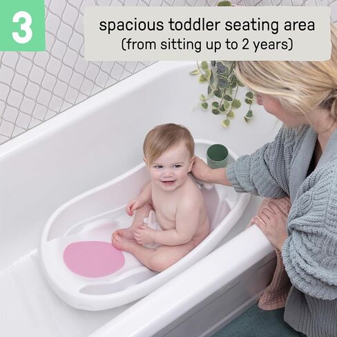 Ingenuity Comfy Clean Deluxe Newborn to Toddler Baby Bathtub, 0-24 Months, Gray in Saudi Arabia