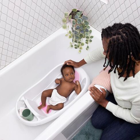حوض استحمام إنجينيويتي كومفي كلين ديلوكس لحديثي الولادة إلى الأطفال الصغار، من عمر 0 ​​إلى 24 شهرًا، وردي in Kuwait