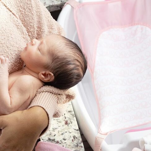 حوض استحمام إنجينيويتي كومفي كلين ديلوكس لحديثي الولادة إلى الأطفال الصغار، من عمر 0 ​​إلى 24 شهرًا، وردي in Kuwait