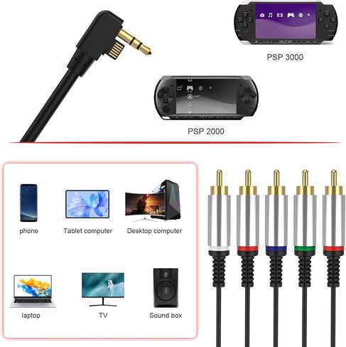 كابل PSP AV، كابل مكون لمخرج AV لجهاز Sony PSP إلى HDTV، محول فيديو HDTV HD AV TV لجهاز Sony PSP 2000 3000 in Kuwait