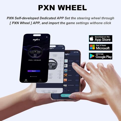 PXN Gaming Steering Wheel - V9 GEN2 Xbox Racing Wheel 270/900° Car Simulation with Pedal and Shifter, Paddle Shifters Driving Wheel for PC, PS4, Xbox One, Xbox Series X|S, Switch in Kuwait