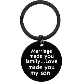 Xiahuyu Son in Law Gifts Bonus Son Keychain Marriage Made You Family Love Made You My Son Keychain Stepson Gifts Wedding Gifts Fathers Day Christmas Birthday Gifts for Son in Law