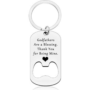 Vadaka Baptism Gift for Godfather Godfather Keychain from Godchild Father's Day Gifts from Goddaughter Godson Thank You Keychain for Godfather Bottle Opener Keychain Godfather Christening Gift