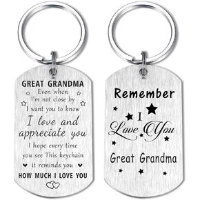 Resdink Great Grandma Gifts for Women, I Love Great Grandma Mother's Day Keychain, Happy Birthday Gift for My Best Great-Grandma Ideas, Meaningful Great Grandmother Present