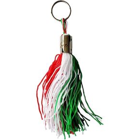 Italian Flag 4" Tassel Keychain with Italia Engraving - fba