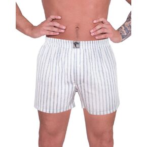 LUFT Mens Stylish Stripes Print Elastic Waist Underwear Soft Comfy Boxer Shorts