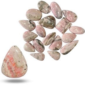 10 Pcs of Natural Rhodochrosite Gemstone Cabochons in sizes of 20-35mm | Jewelry Making Supplies | Wire wrapping Supplies