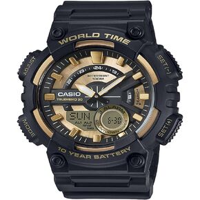 Casio Men's Sports Quartz Watch with Resin Strap, Gold, 28.6 (Model: AEQ-110BW-9AVCF)