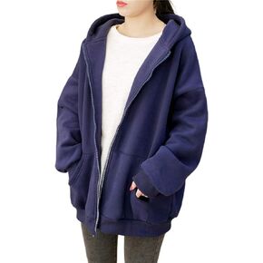 ebossy Women's Plus Size Full Zip Heavyweight Thermal Fleece Hoodie Sweatshirt Jacket