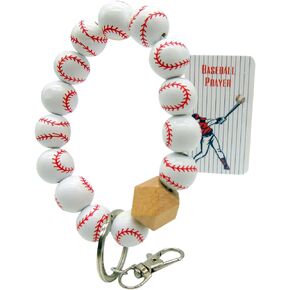 Westmon Works Baseball Bracelet Keychain for Bag Metal Key Chain Ring and Prayer Card