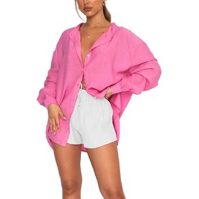 المرأة طويلة الأكمام قميص الشاطئ زر أسفل بلوزة ثوب السباحة التستر in Kuwait