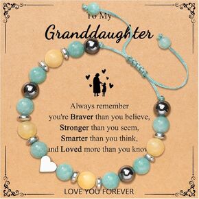 إلى حفيدتي ابنة أخي سوار الحجر الطبيعي قابل للتعديل، هدايا عيد الميلاد التخرج عيد ميلاد للفتيات in Kuwait