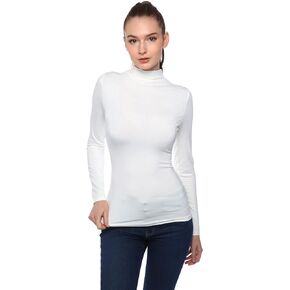 AmélieBoutik Women Mock Neck Long Sleeve Top