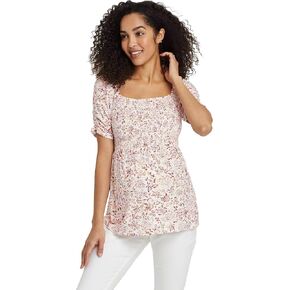 Isabel Maternity by Ingrid & Isabel Elbow Sleeve Smocked Maternity Top - in Saudi Arabia